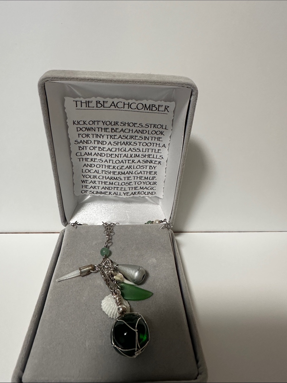 Green Sea Glass Charm Necklace made in Kona, HI